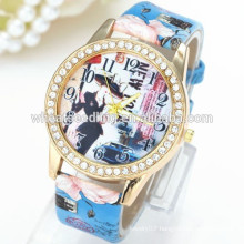 2015 new elegant lady pattern diamond wholesale cheap watch